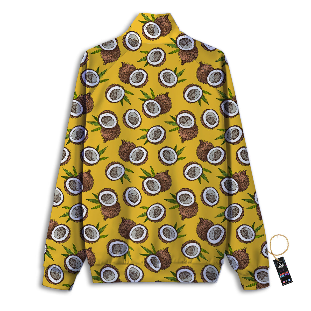 Coconut Yellow Vintage Print Pattern Track Jacket-grizzshop