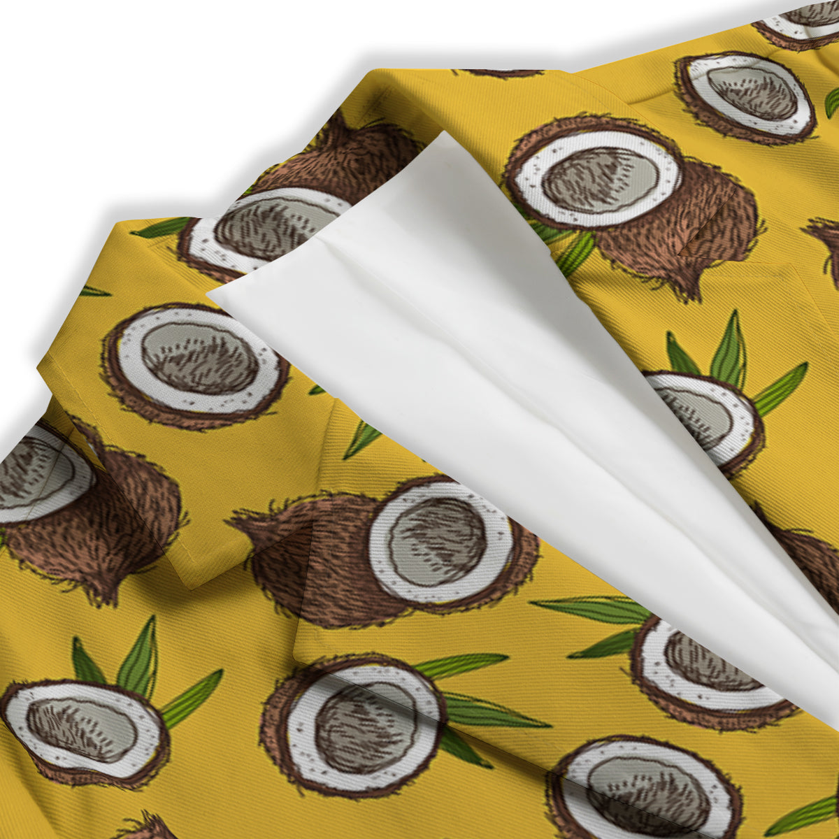 Coconut Yellow Vintage Print Pattern Women's Blazer-grizzshop