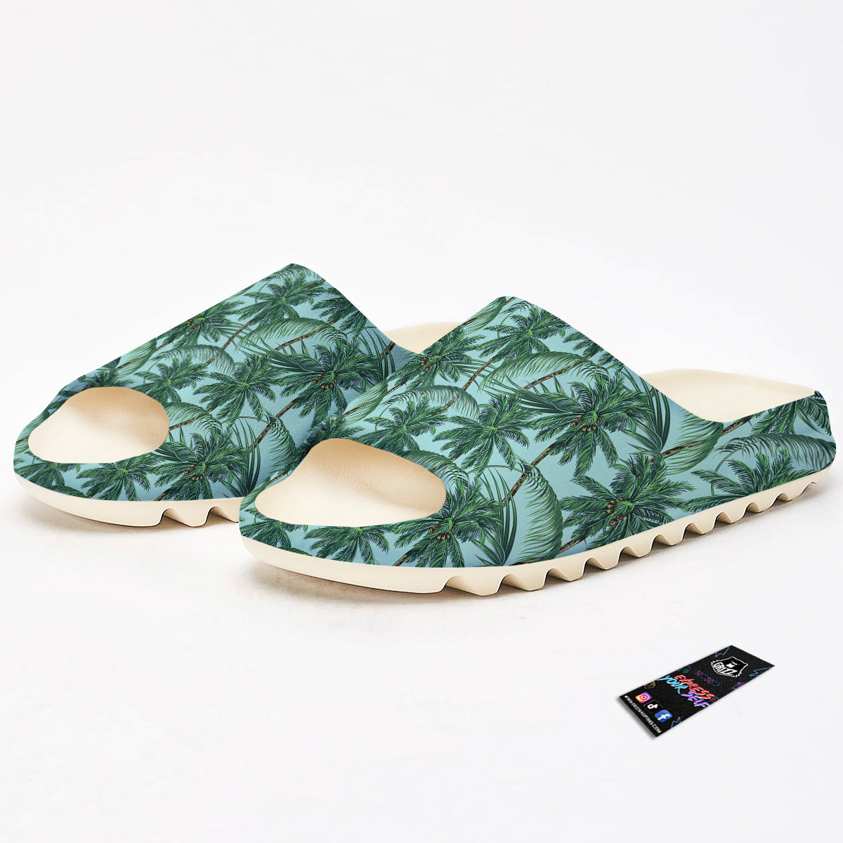 Coconut Leaf Print Sandals-grizzshop