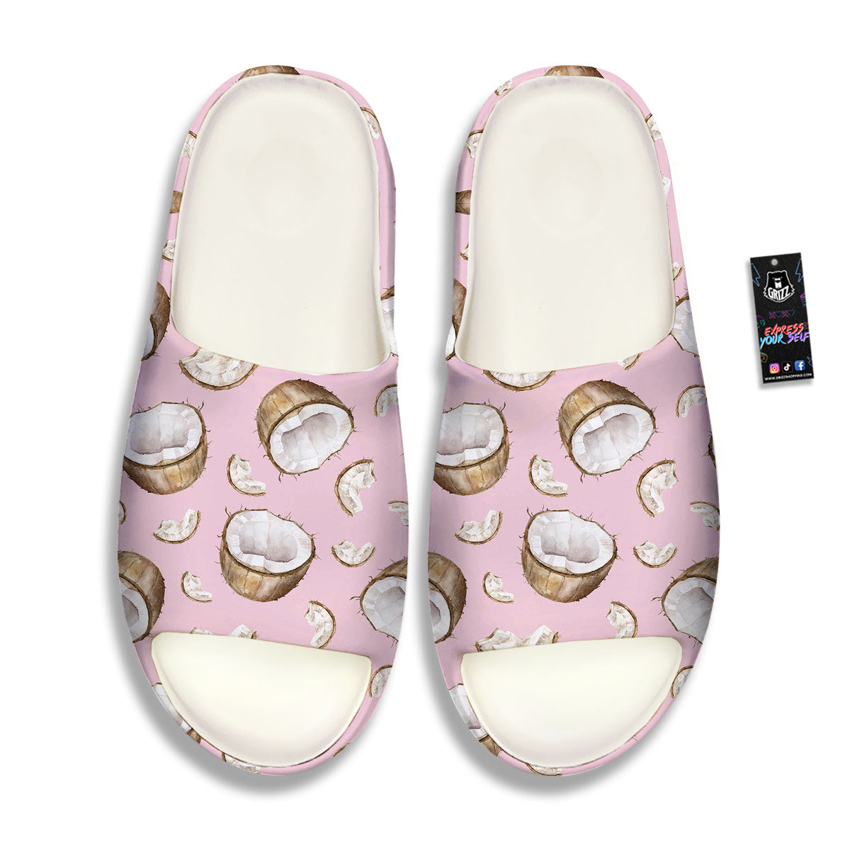 Coconut Pink Print Pattern Sandals-grizzshop