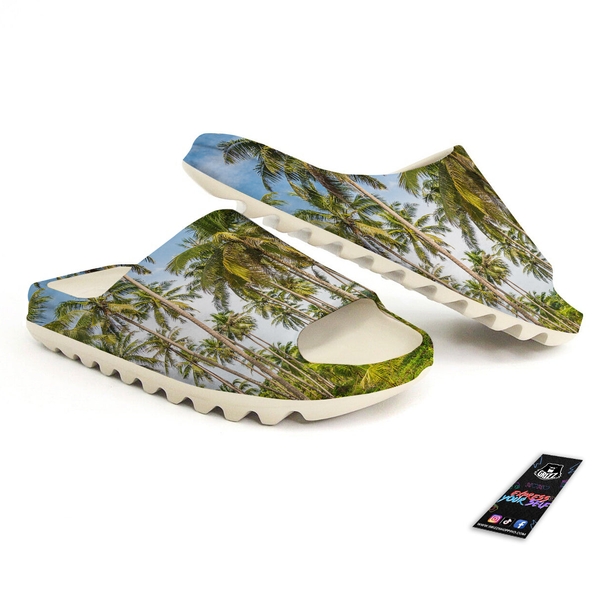 Coconut Tree Print Sandals-grizzshop