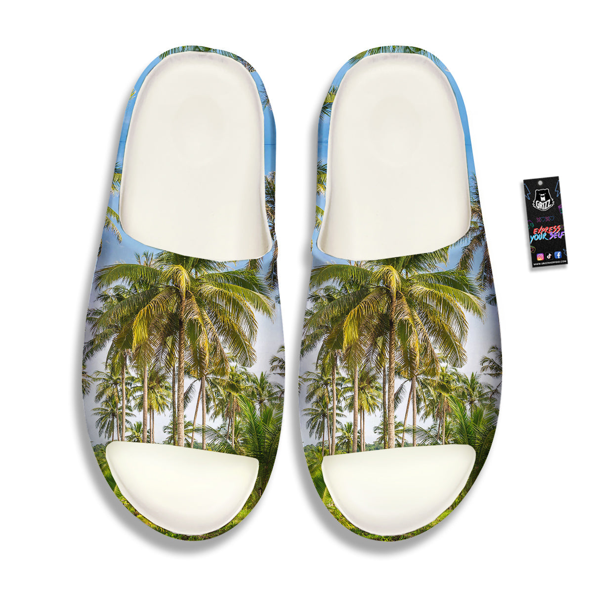 Coconut Tree Print Sandals-grizzshop