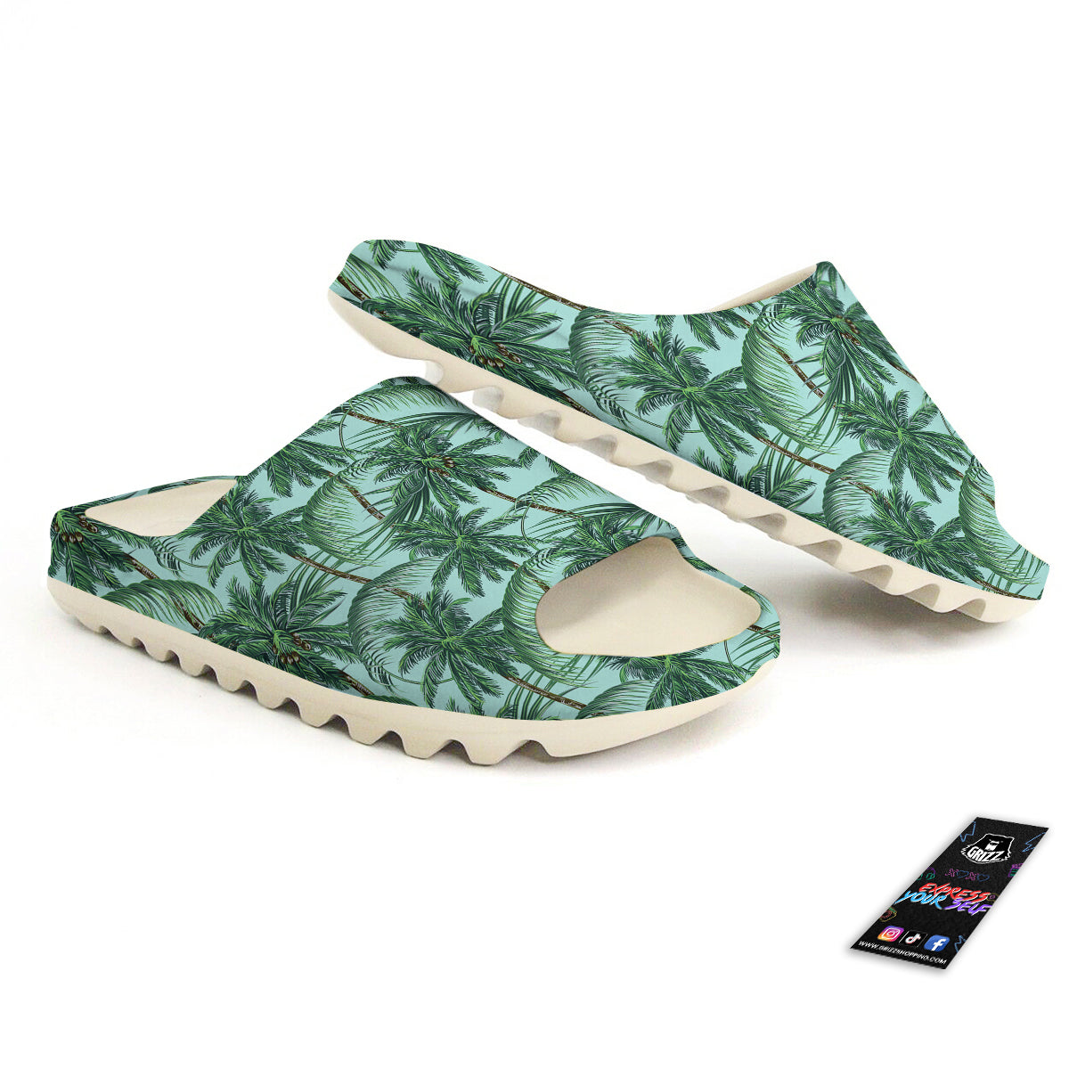 Coconut Tree Vintage Print Pattern Sandals-grizzshop