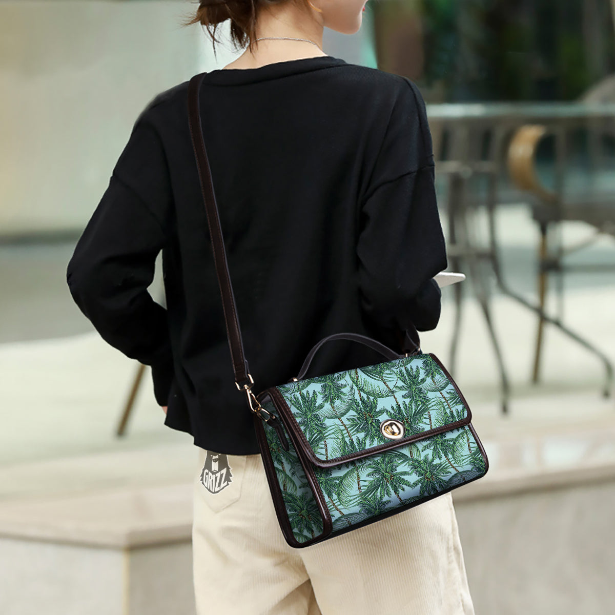 Coconut Tree Vintage Print Pattern Women's Satchel Bag