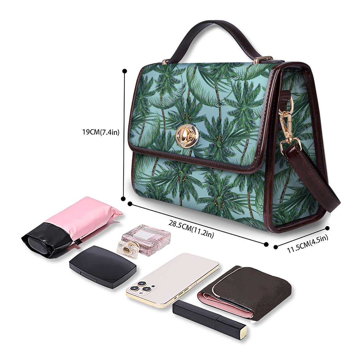 Coconut Tree Vintage Print Pattern Women's Satchel Bag