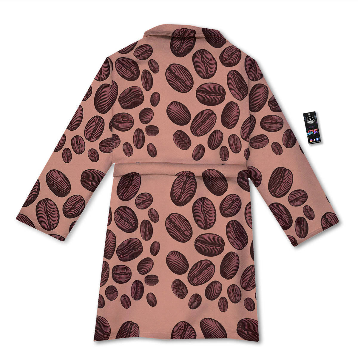 Coffee Bean Vintage Print Pattern Bathrobe-grizzshop