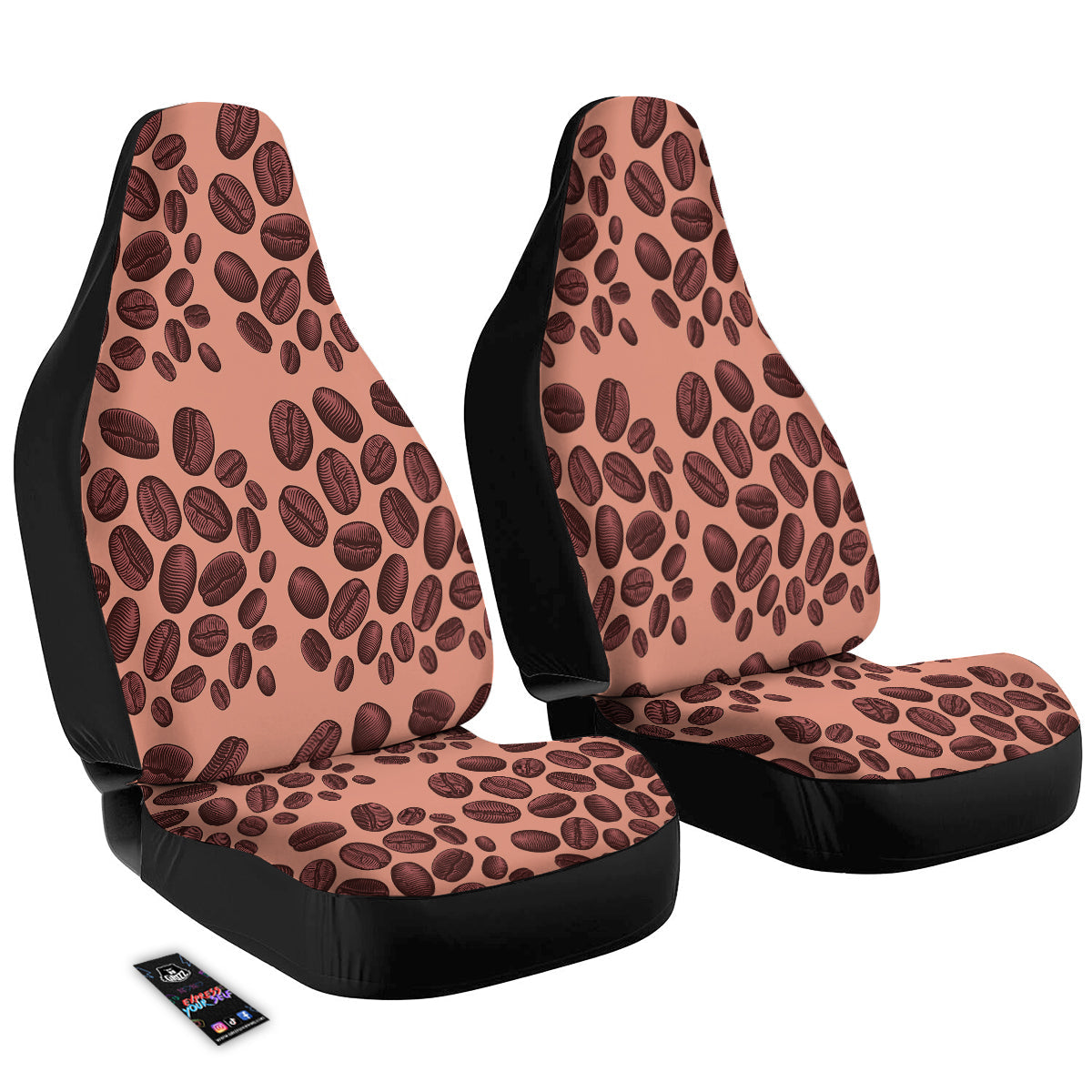 Coffee Bean Vintage Print Pattern Car Seat Covers-grizzshop