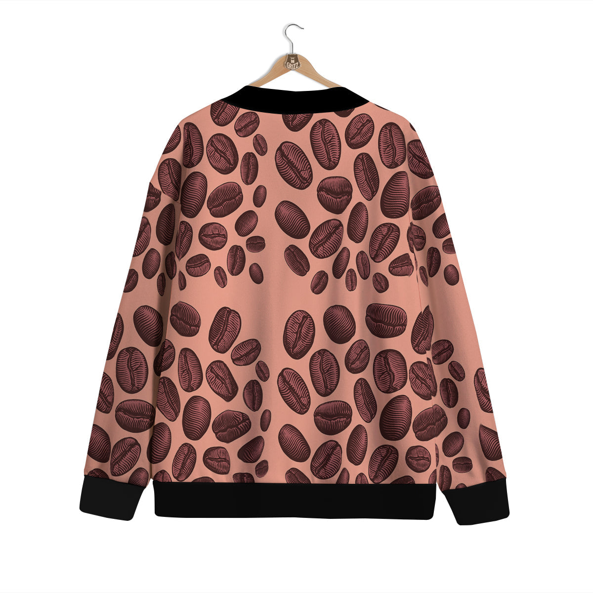 Coffee Bean Vintage Print Pattern Cardigan-grizzshop