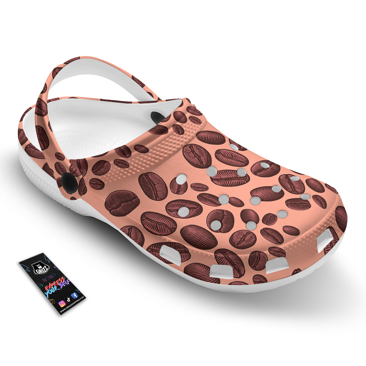 Coffee Bean Vintage Print Pattern Clog-grizzshop