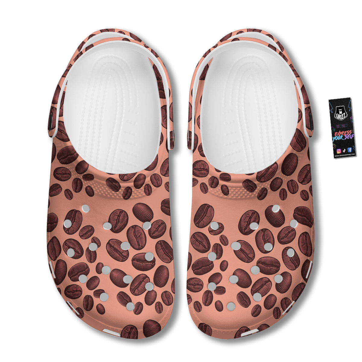 Coffee Bean Vintage Print Pattern Clog-grizzshop