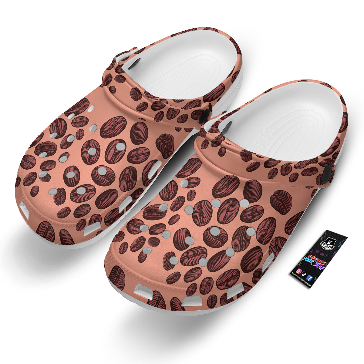 Coffee Bean Vintage Print Pattern Clog-grizzshop