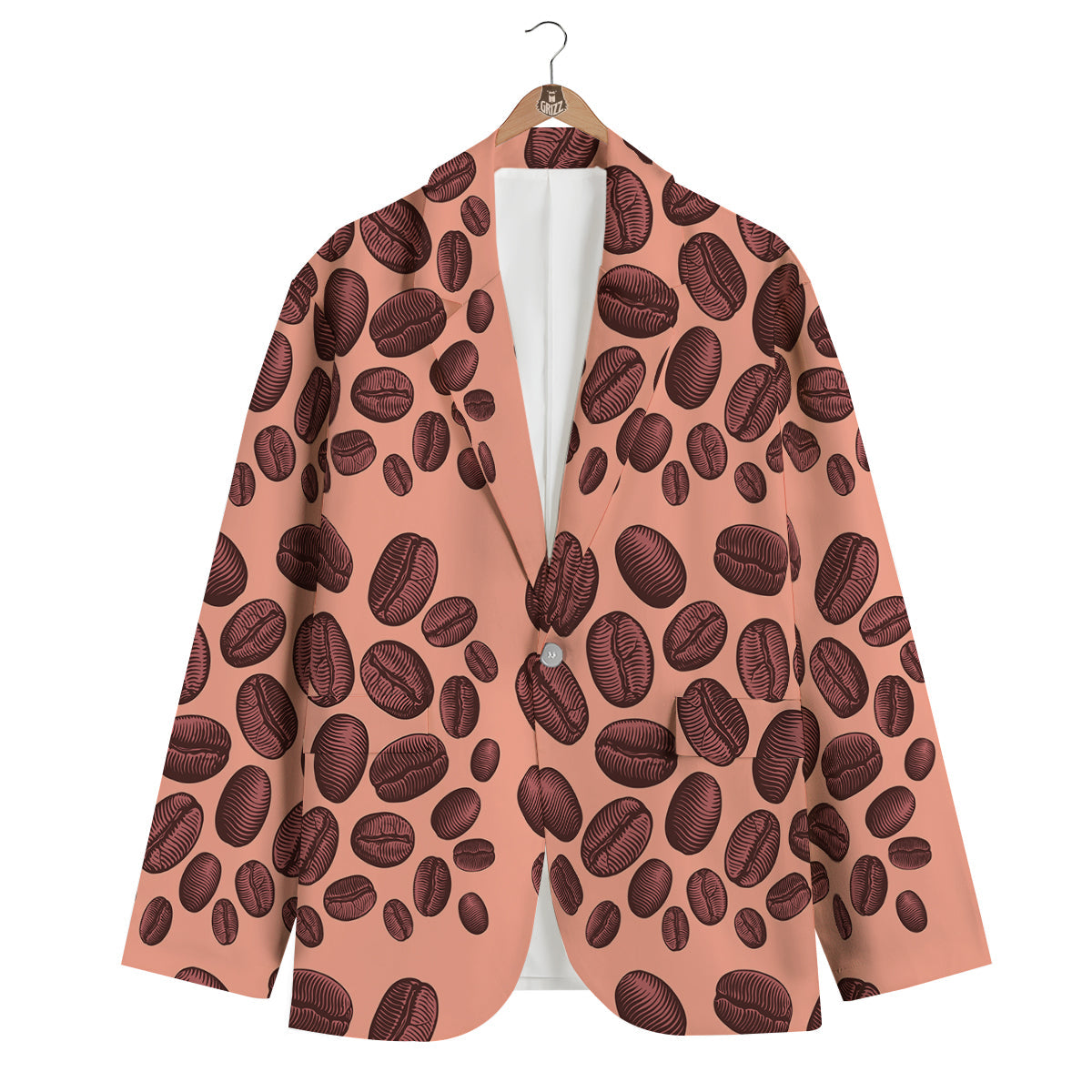 Coffee Bean Vintage Print Pattern Men's Blazer-grizzshop