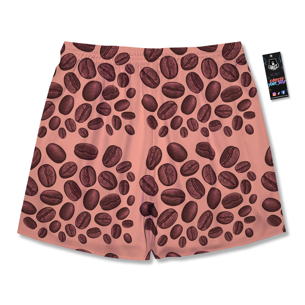 Coffee Bean Vintage Print Pattern Men's Running Shorts-grizzshop