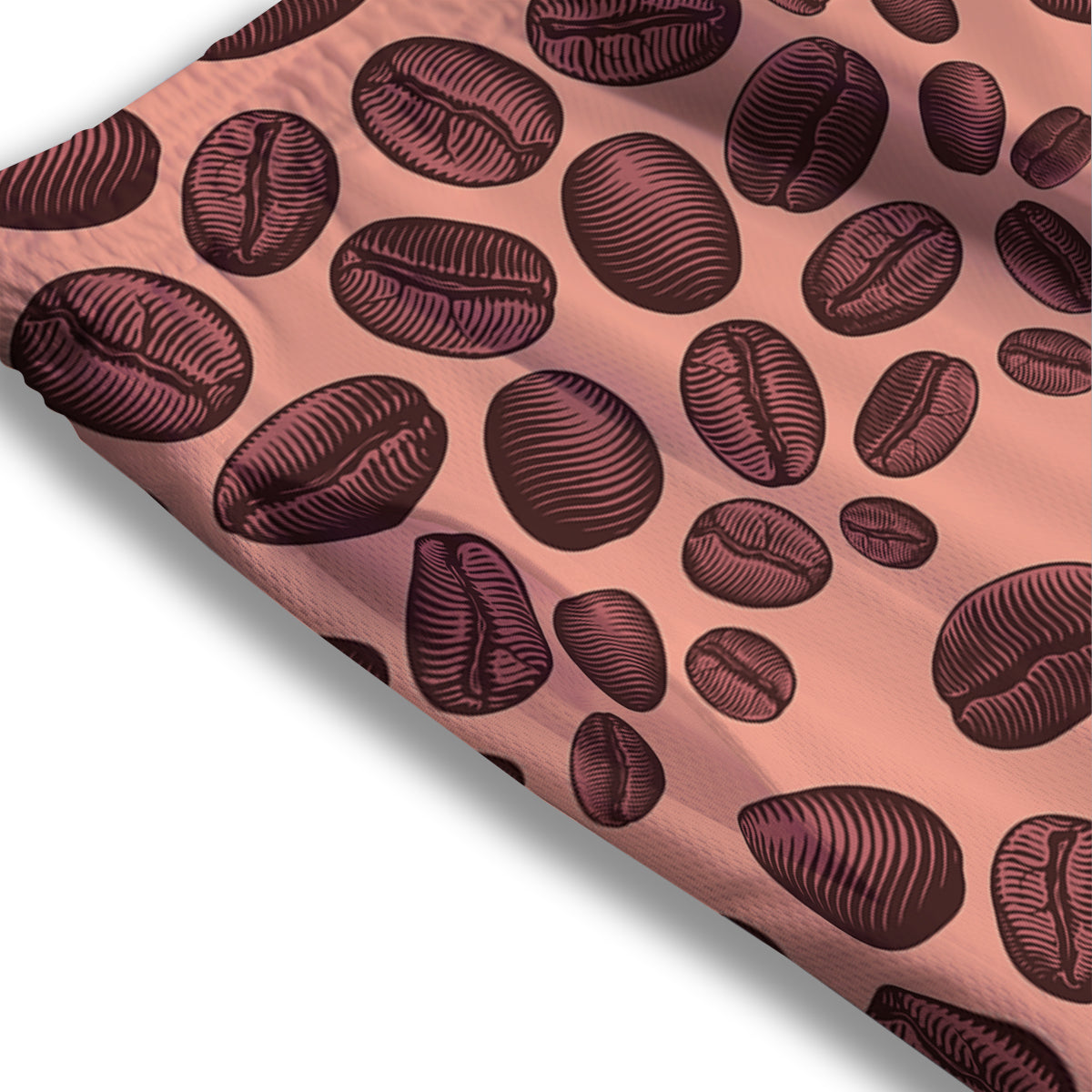 Coffee Bean Vintage Print Pattern Mesh Shorts