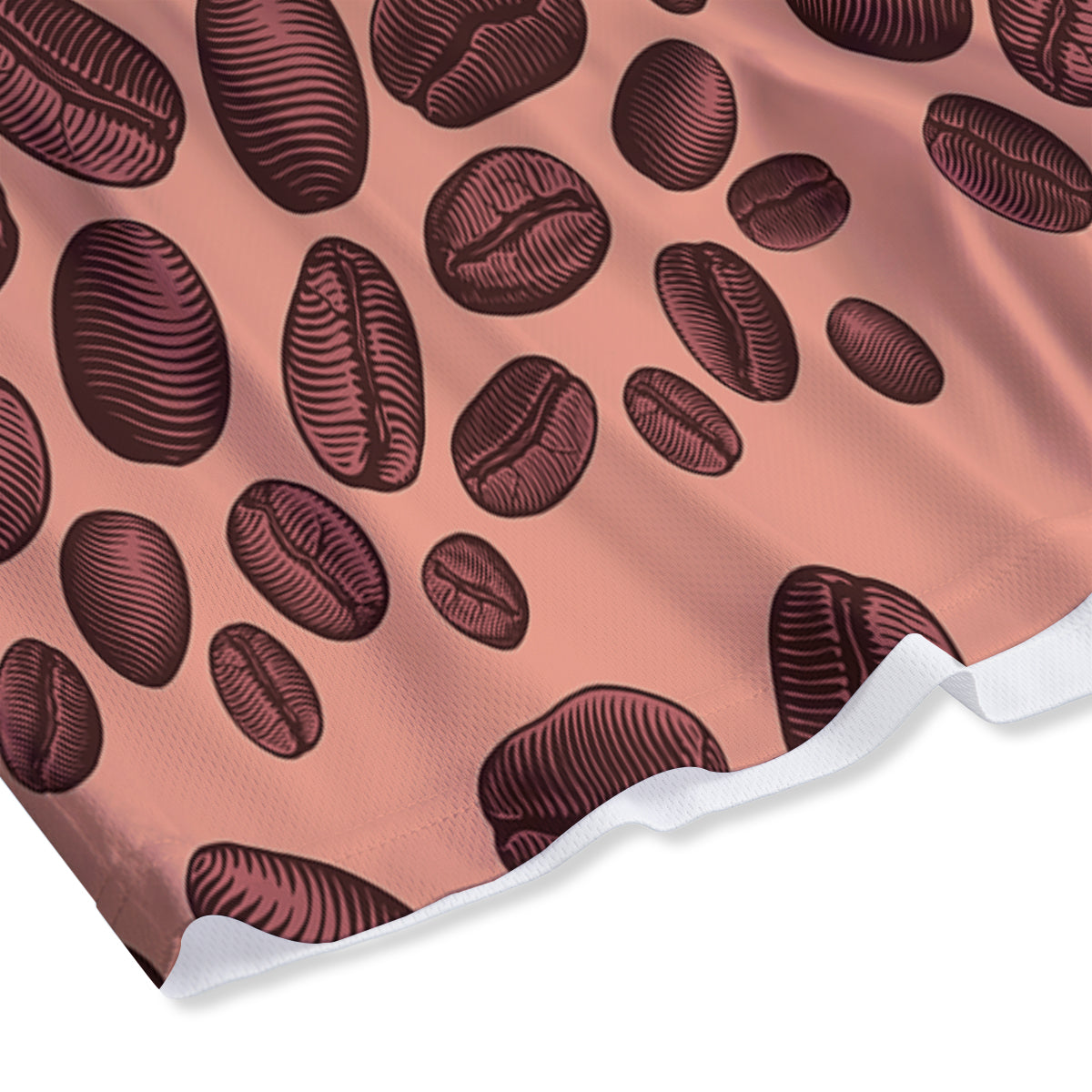 Coffee Bean Vintage Print Pattern Mesh Shorts