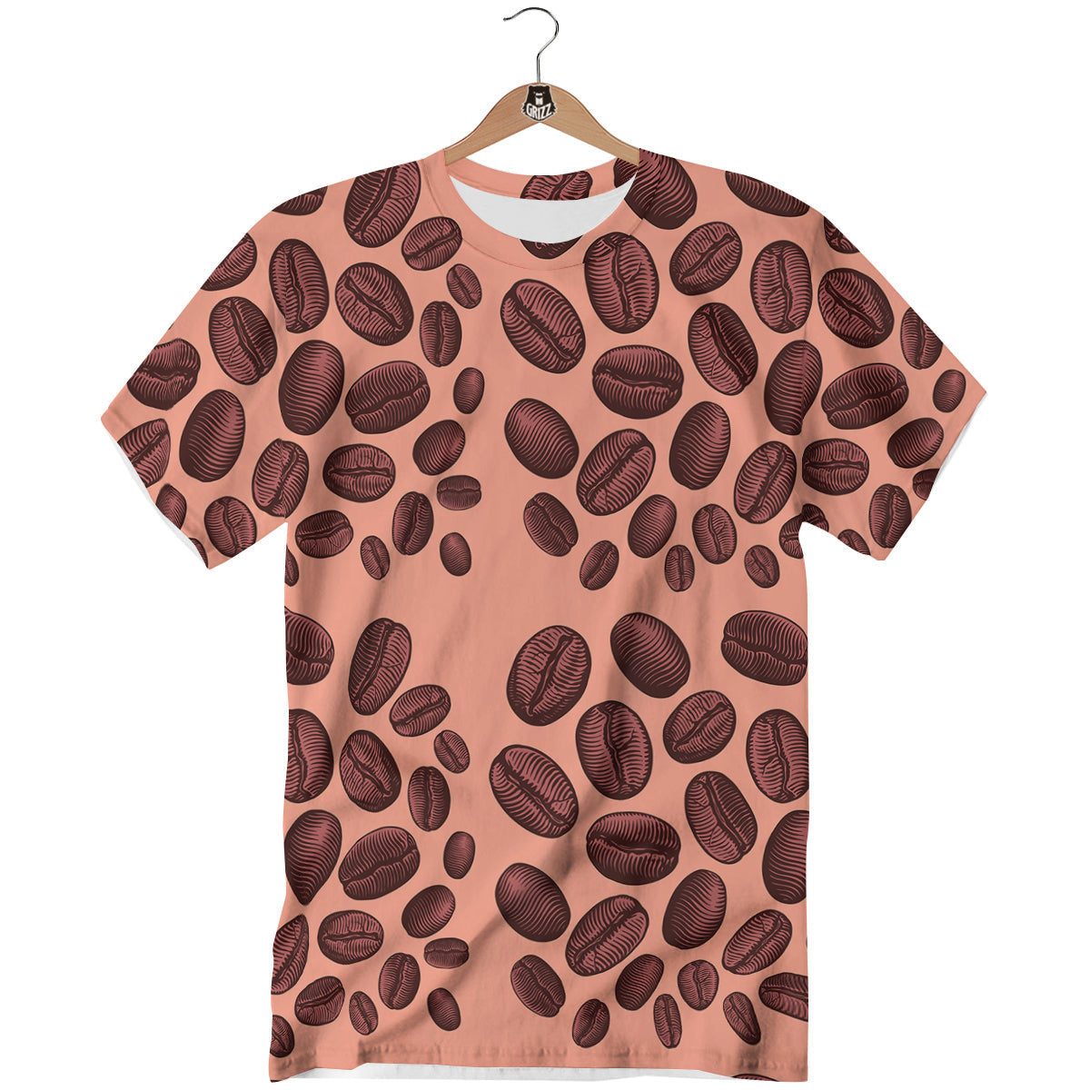 Coffee Bean Vintage Print Pattern T-Shirt-grizzshop