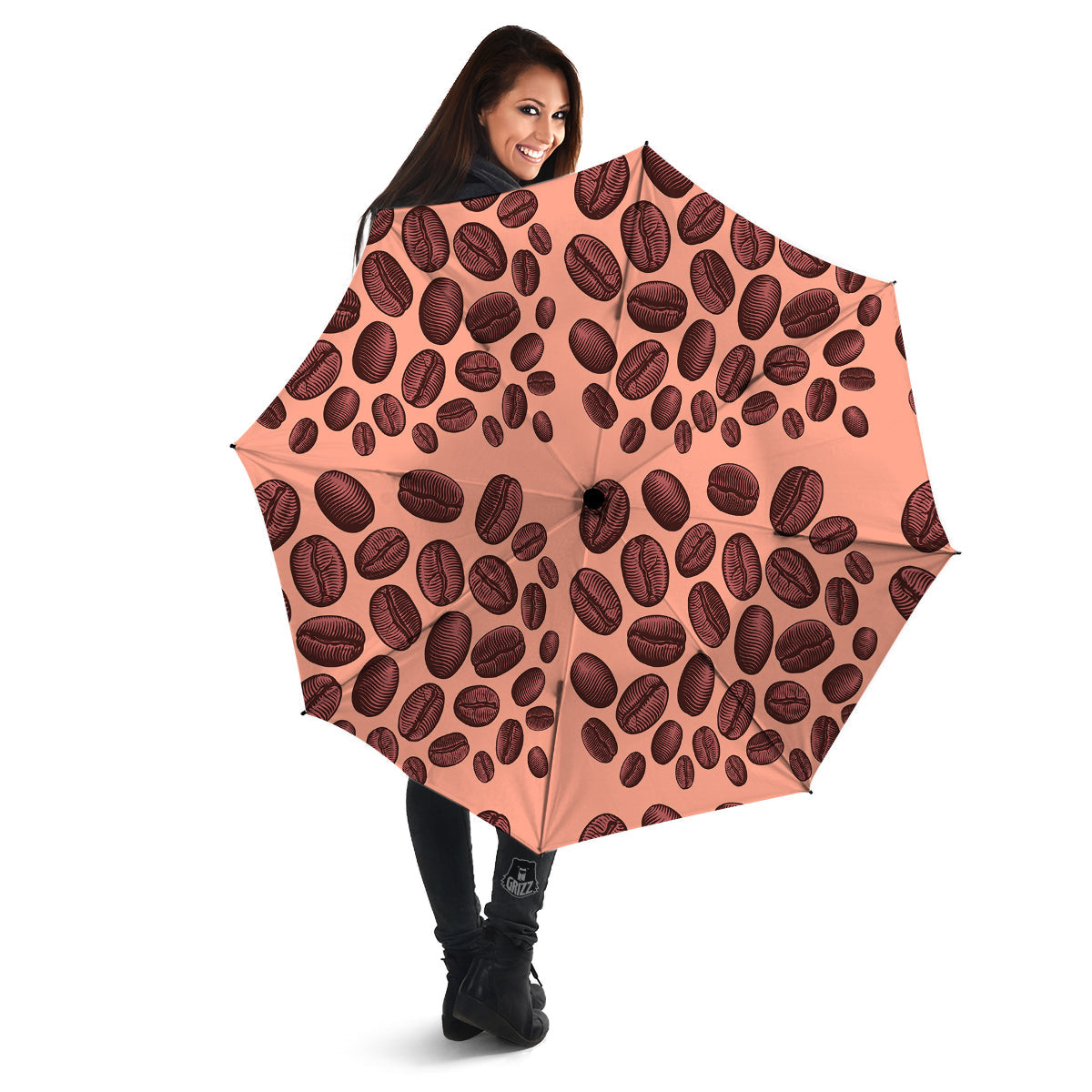 Coffee Bean Vintage Print Pattern Umbrella-grizzshop