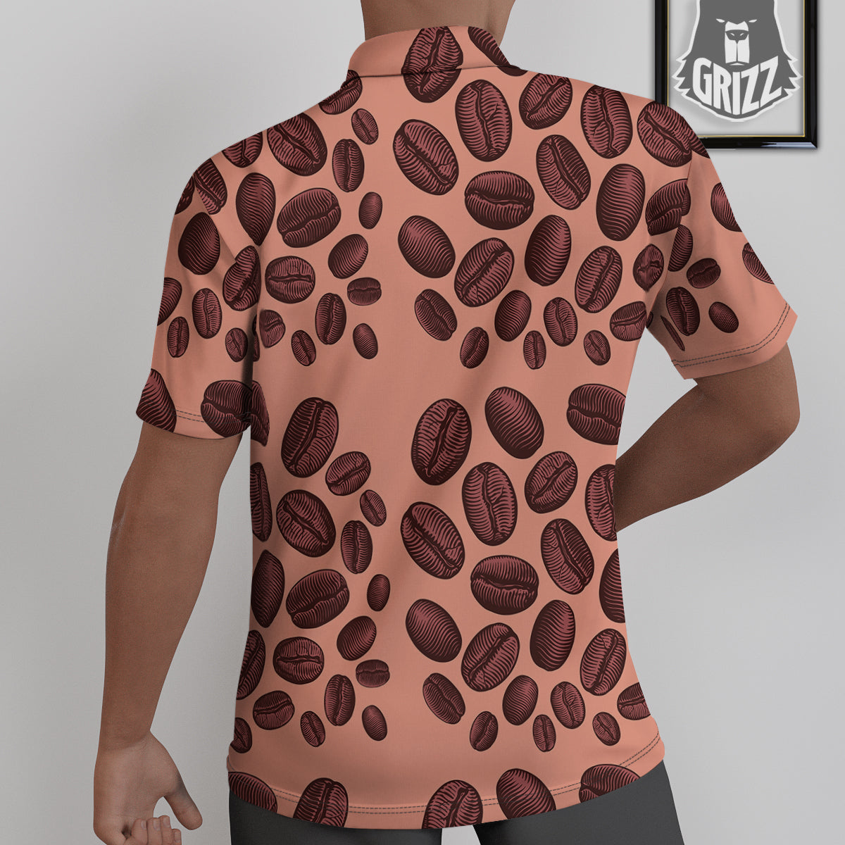 Coffee Bean Vintage Print Pattern Untucked Shirts-grizzshop