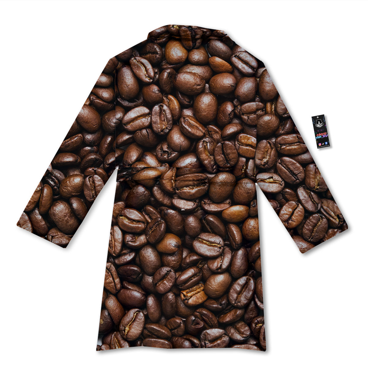 Coffee Beans Print Bathrobe-grizzshop