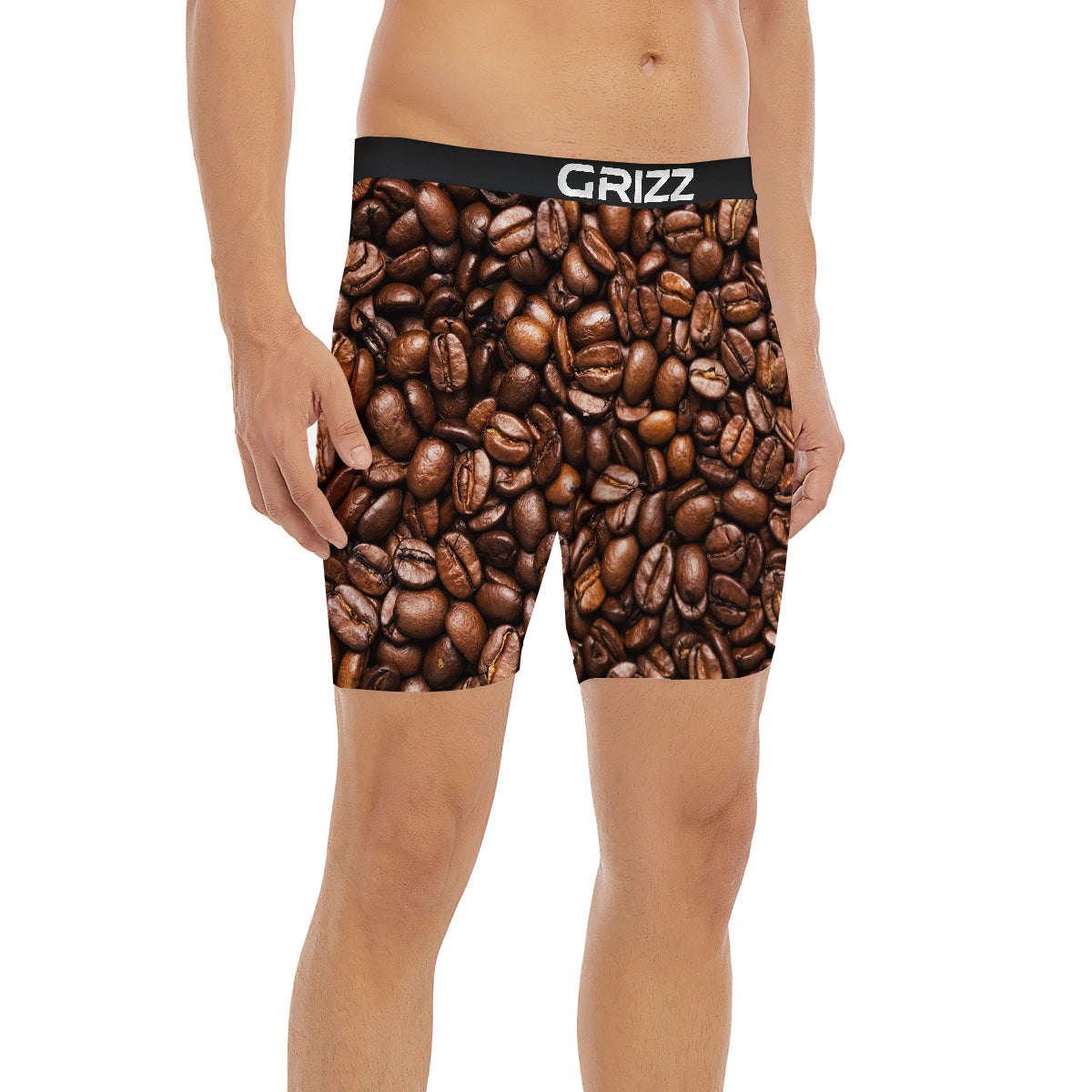 Coffee Beans Print Boxer Briefs-grizzshop