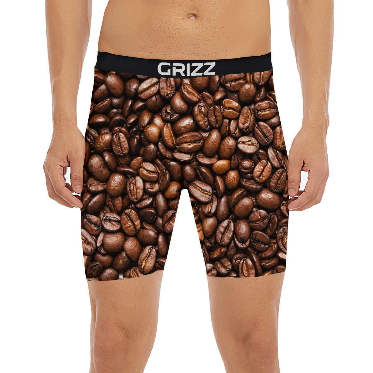 Coffee Beans Print Boxer Briefs-grizzshop