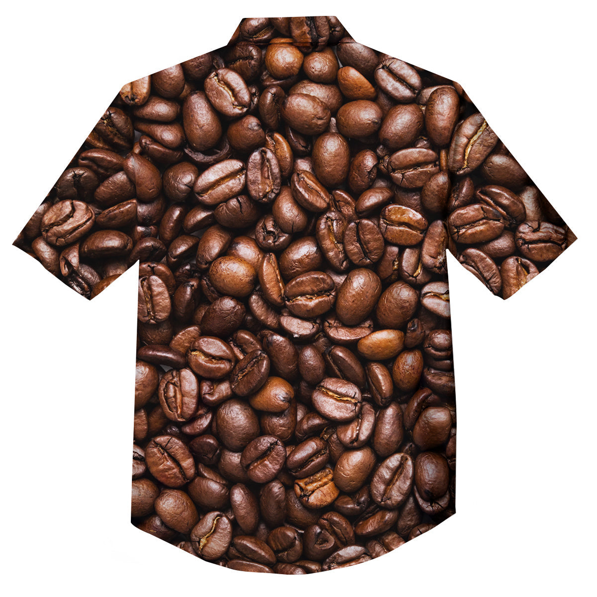 Coffee Beans Print Button Up Shirt-grizzshop