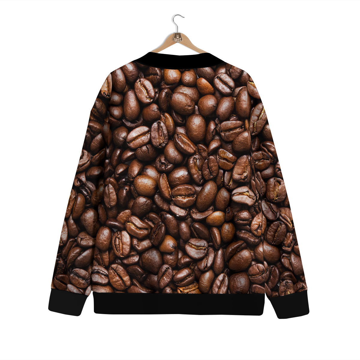 Coffee Beans Print Cardigan-grizzshop