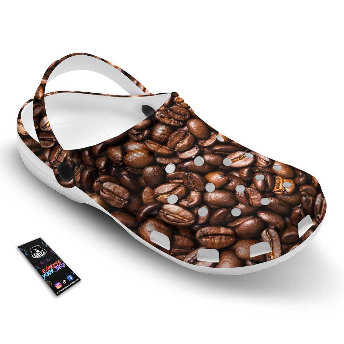 Coffee Beans Print Clog-grizzshop
