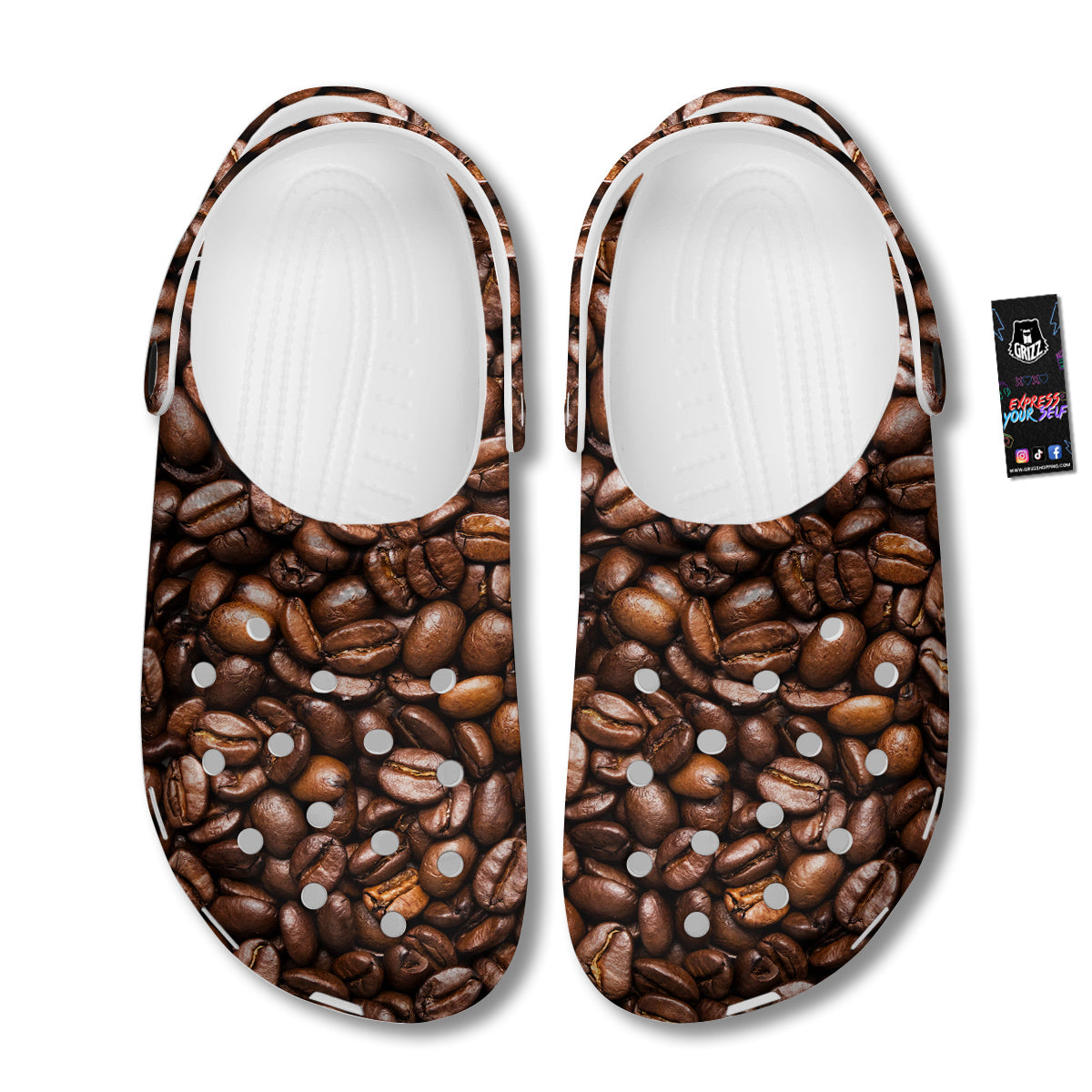 Coffee Beans Print Clog-grizzshop