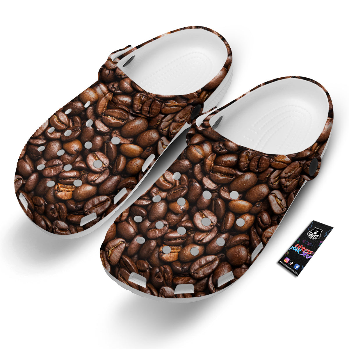 Coffee Beans Print Clog-grizzshop