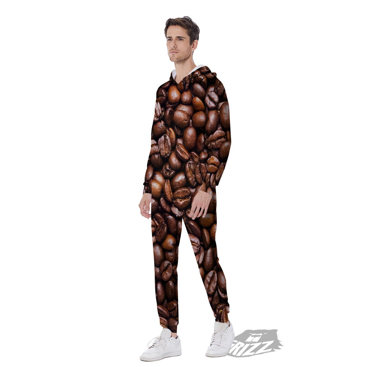 Coffee Beans Print Men's Jumpsuit-grizzshop