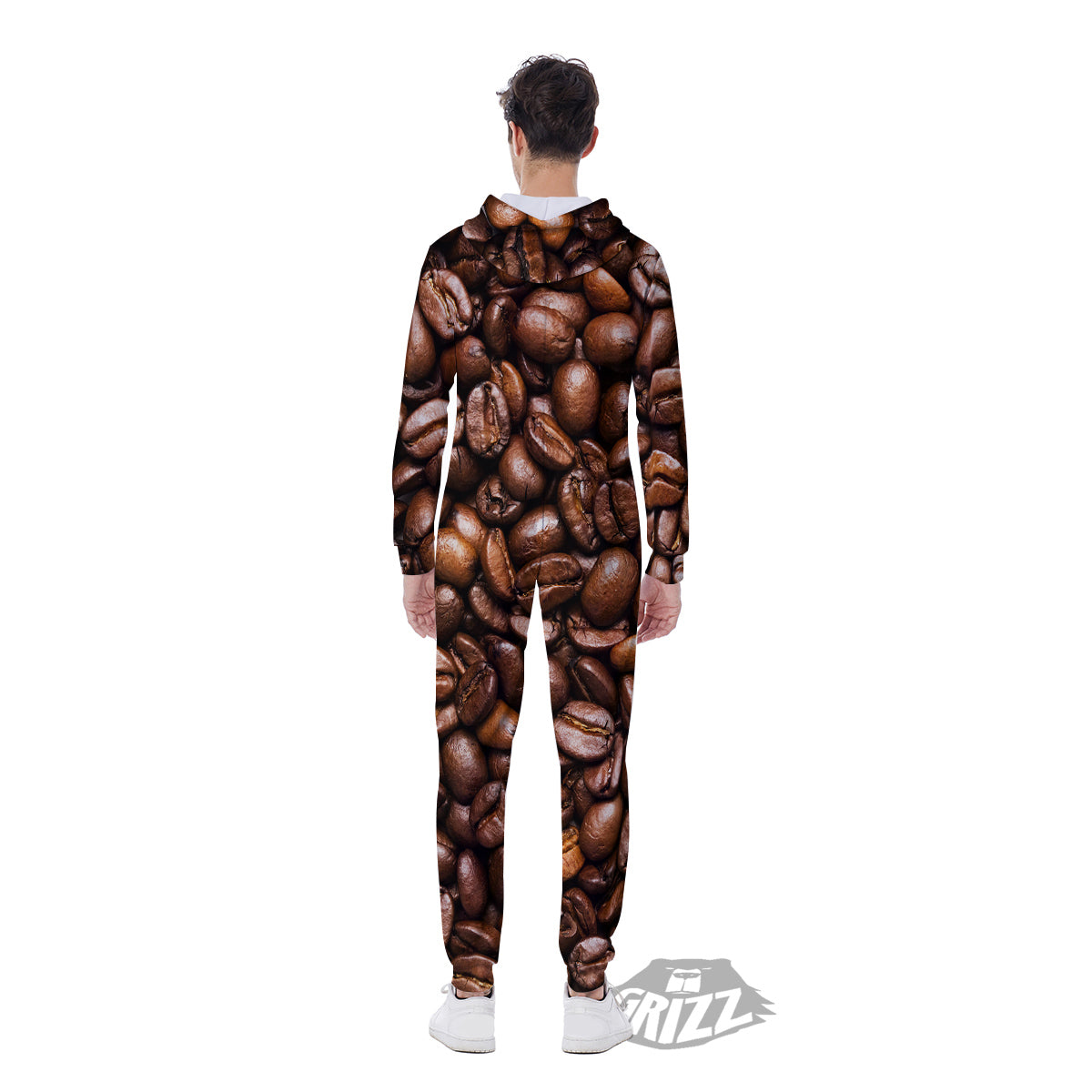 Coffee Beans Print Men's Jumpsuit-grizzshop