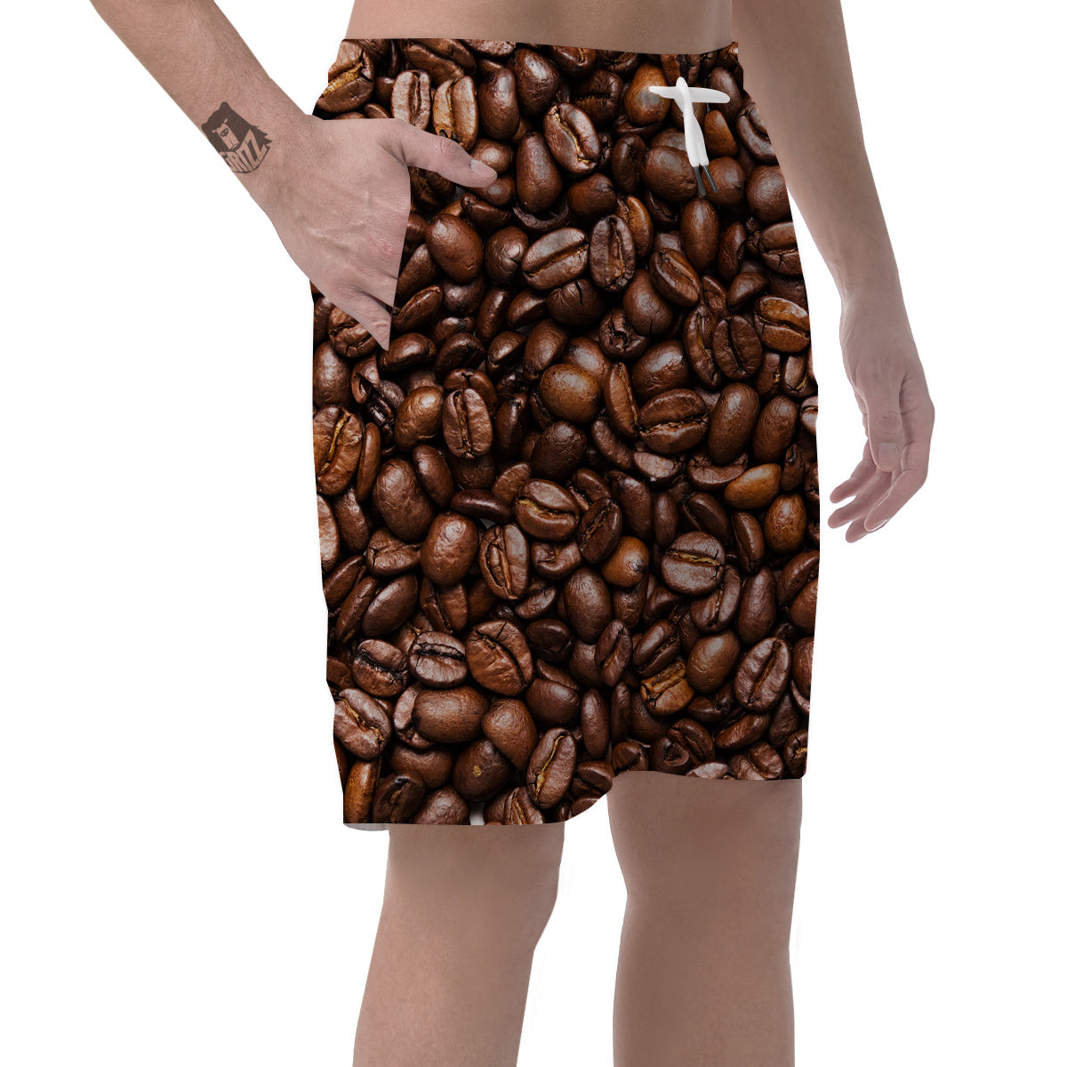Coffee Beans Print Men's Shorts-grizzshop