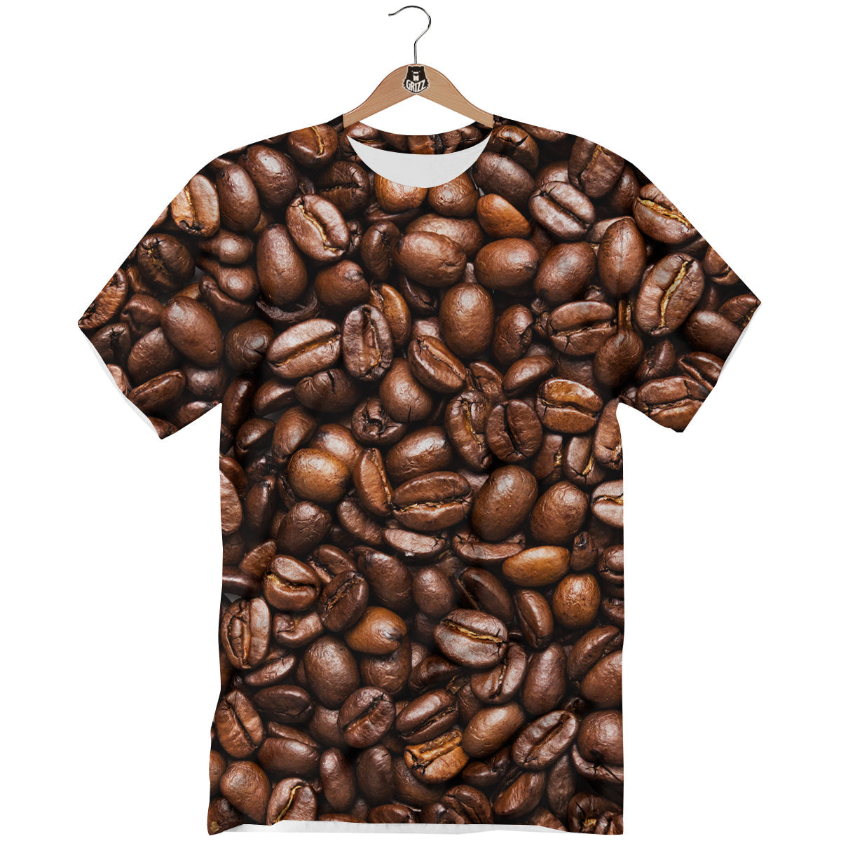 Coffee Beans Print T-Shirt-grizzshop
