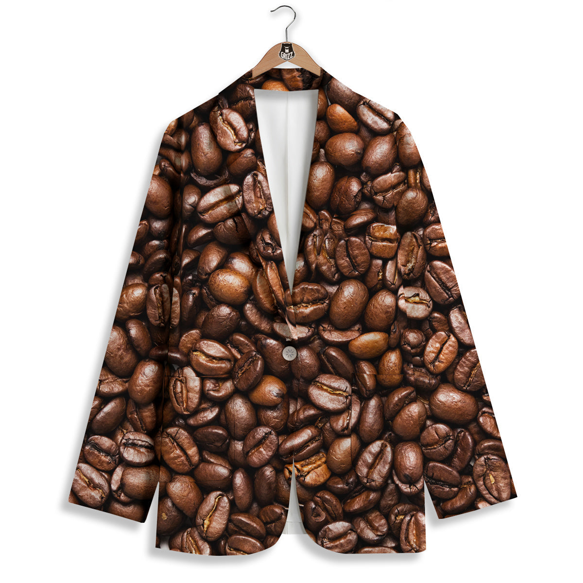 Coffee Beans Print Women's Blazer-grizzshop