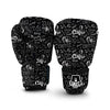 Coffee Black Pattern Print Boxing Gloves-grizzshop