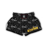 Coffee Black Pattern Print Muay Thai Boxing Shorts-grizzshop