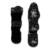 Coffee Black Pattern Print Muay Thai Shin Guards-grizzshop