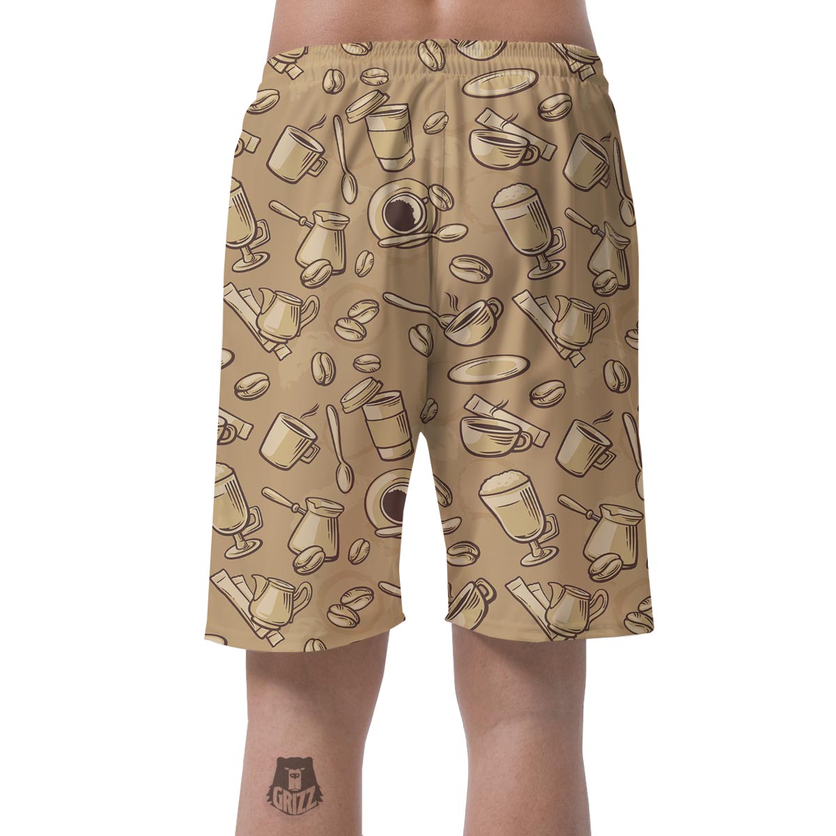 Coffee Pattern Print Men's Shorts-grizzshop