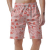 Coffee Pink Pattern Print Men's Shorts-grizzshop