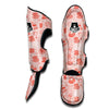 Coffee Pink Pattern Print Muay Thai Shin Guards-grizzshop