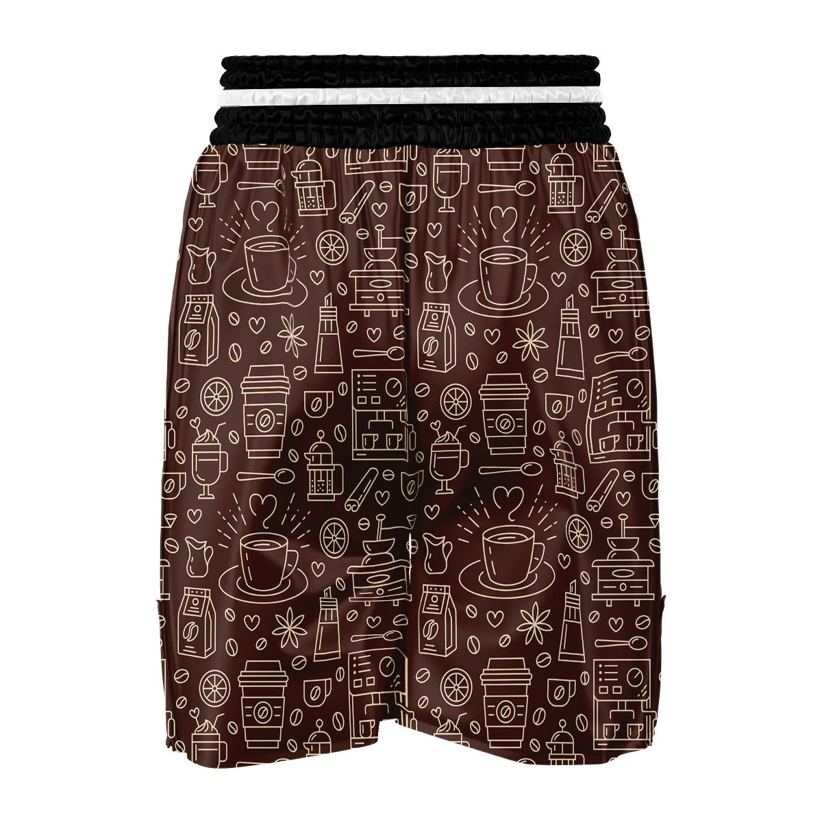 Coffee Print Pattern Boxing Shorts-grizzshop