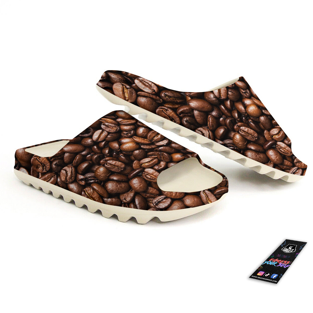 Coffee Beans Print Sandals-grizzshop