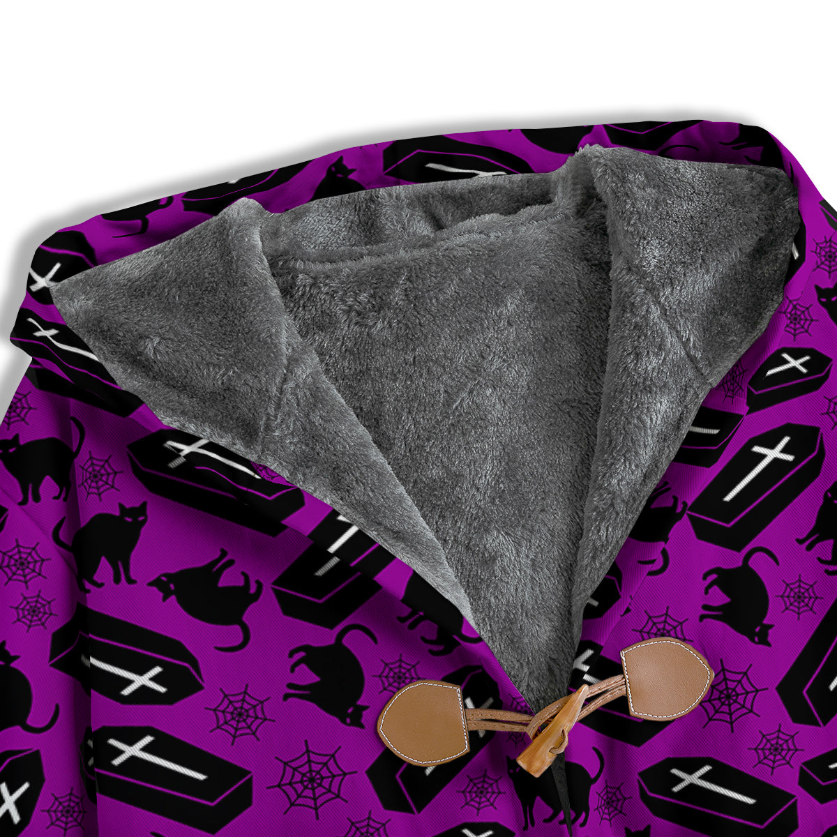 Coffin And Cat Purple Print Pattern Men's Windbreaker Jacket-grizzshop