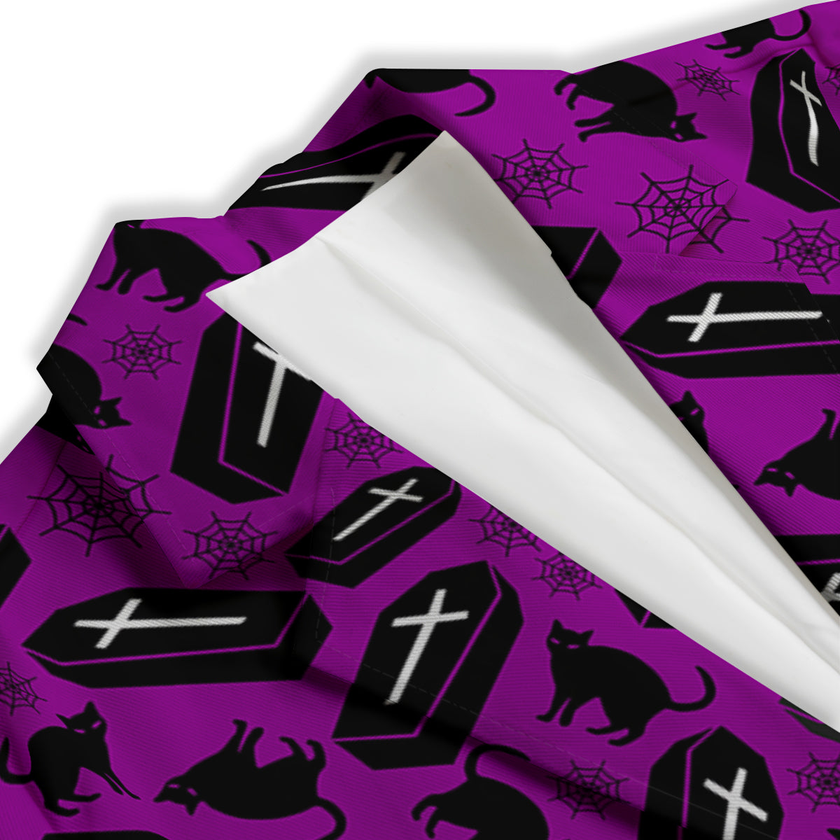 Coffin And Cat Purple Print Pattern Women's Blazer-grizzshop