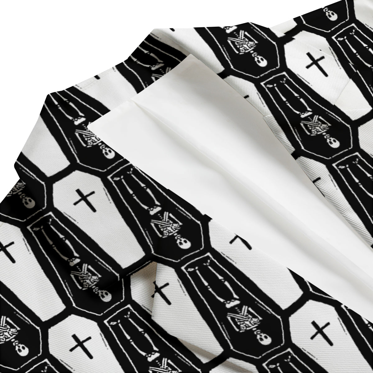 Coffin And Skeleton Print Pattern Men's Blazer-grizzshop