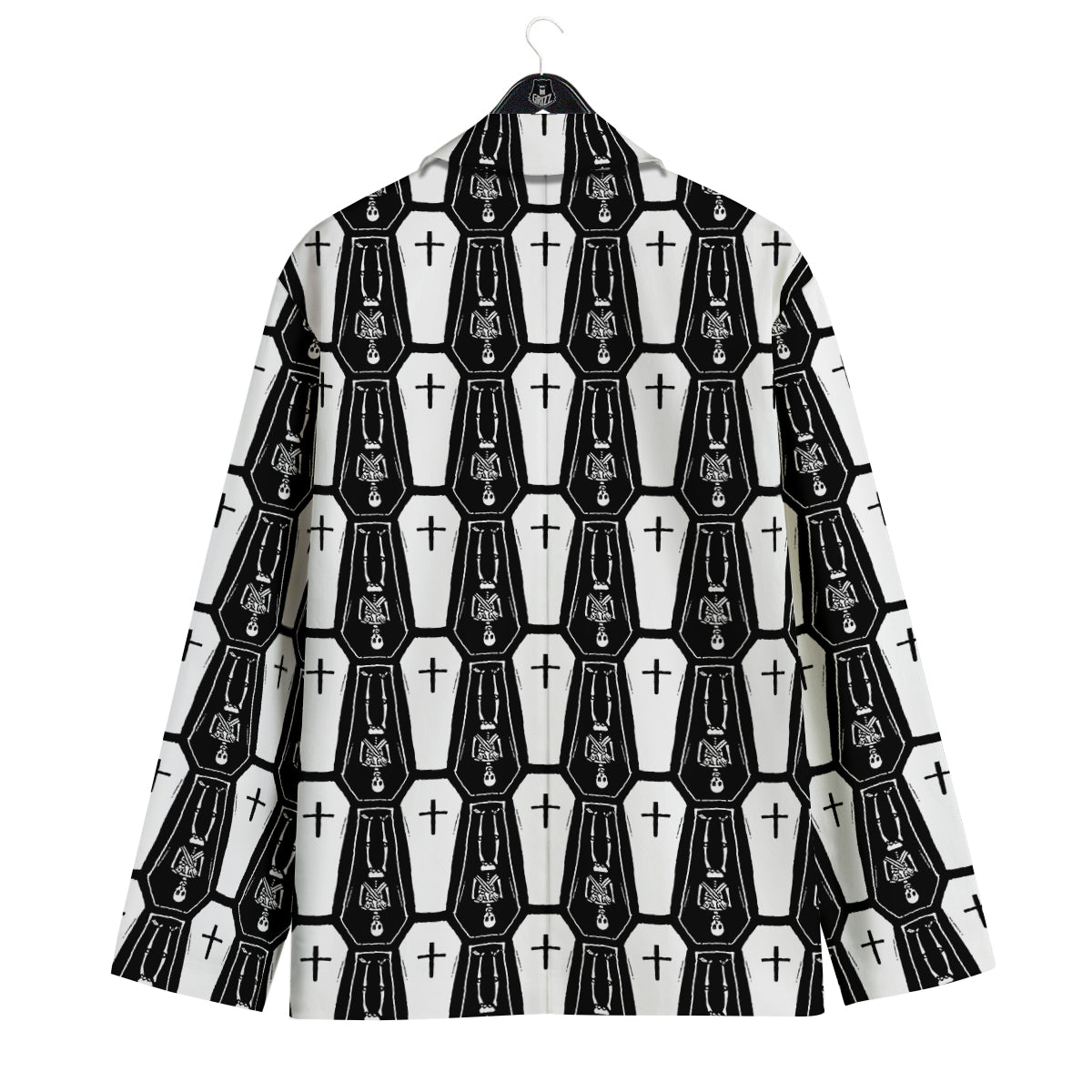 Coffin And Skeleton Print Pattern Men's Sport Coat-grizzshop