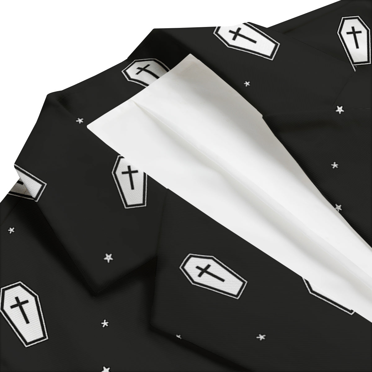 Coffin And White Print Pattern Men's Blazer-grizzshop