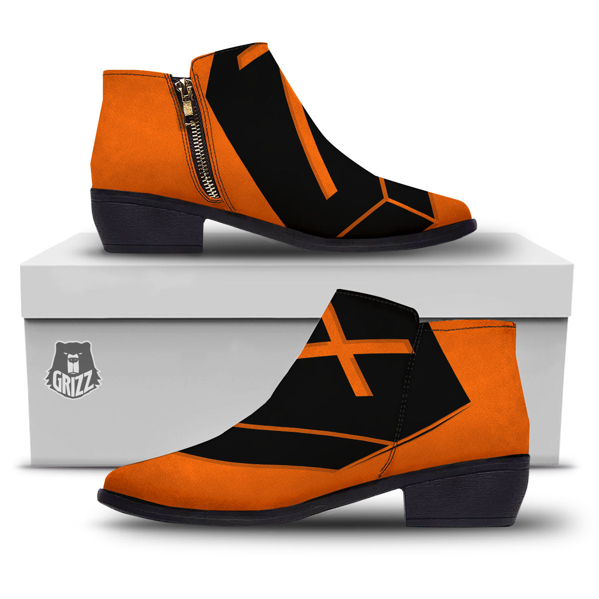 Coffin Halloween Vampire Print Ankle Boots-grizzshop
