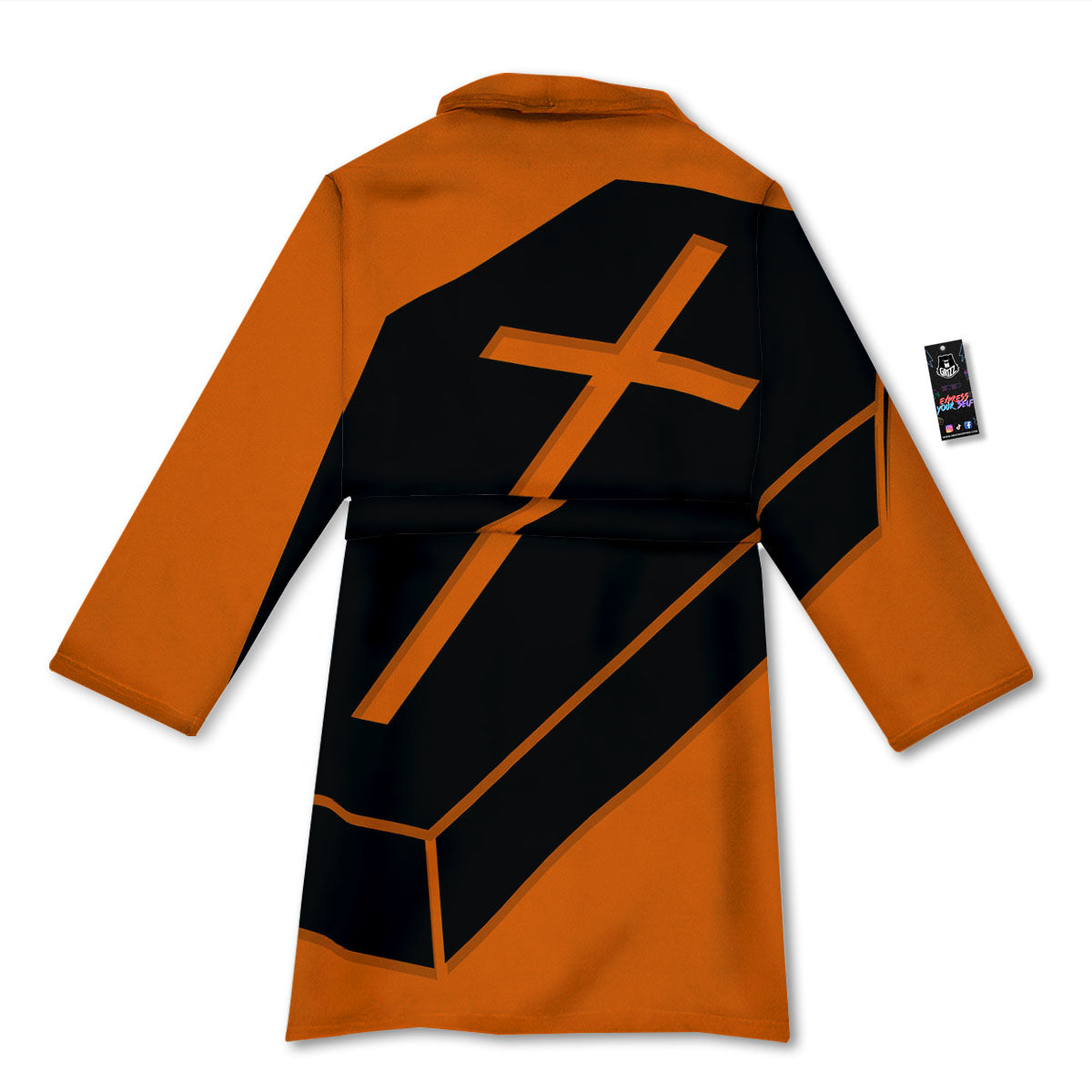 Coffin Halloween Vampire Print Bathrobe-grizzshop